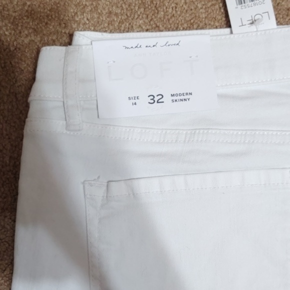 NWT Loft skinny jeans in white 32/14 - Picture 3 of 6